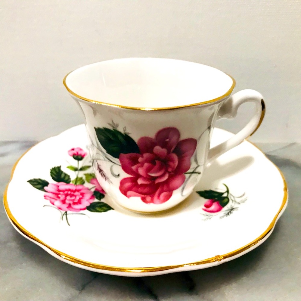 Vintage Royal Dover Bone China Made In England Tea Cup & Saucer Rare